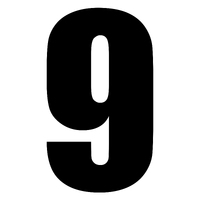 WHITES RACE NUMBER - BLACK #9 (10 PACK)