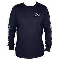 ON2CREW SOLID LONG SLEEVE BLACK TEE