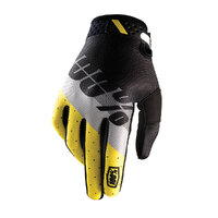 100% RIDEFIT MAX GLOVES BLACK YELLOW