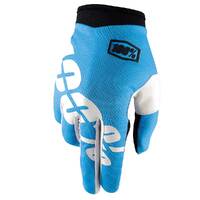 100% ITRACK GLOVES CYAN