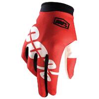100% ITRACK FIRE GLOVES RED