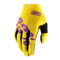 100% ITRACK GLOVES YELLOW PURPLE