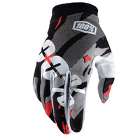 100% ITRACK MAGEMO GLOVES BLACK RED GREY