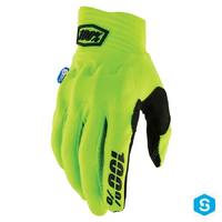 100% COGNITO SMART SHOCK GLOVES FLURO YELLOW BLACK