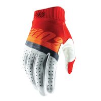 100% RIDEFIT GLOVES FLURO ORANGE RED BLUE