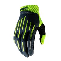 100% RIDEFIT GLOVES FLURO YELLOW CHARCOAL