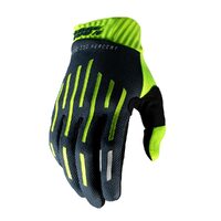 100% RIDEFIT GLOVES FLURO YELLOW CHARCOAL