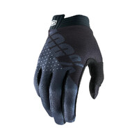 100% ITRACK GLOVES BLACK CHARCOAL