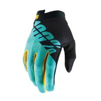 100% ITRACK GLOVES BLACK AQUA