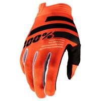 100% ITRACK YOUTH GLOVES FLURO ORANGE BLACK