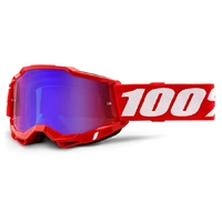 100% ACCURI 2 GOGGLE RED W/ MIRROR RED BLUE LENS