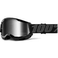 100% STRATA 2 GOGGLE BLACK W/ MIRROR SILVER LENS