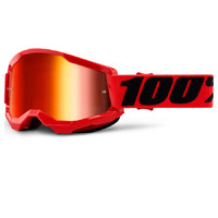 100% STRATA2 GOGGLE RED MIRROR RED LENS