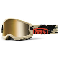 100% STRATA 2 GOGGLE KOMBAT W/ TRUE GOLD LENS