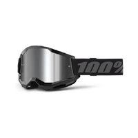 100% STRATA 2 GOGGLE BLACK W/ MIRROR SILVER LENS