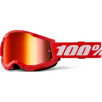 100% STRATA 2 GOGGLE RED W/ MIRROR RED LENS