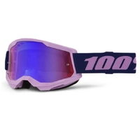 100% STRATA 2 GOGGLE PURPLE W/ MIRROR RED BLUE LENS