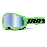 100% STRATA 2 GOGGLE NEON GREEN W/ BLUE LENS