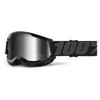 100% STRATA 2 YOUTH GOGGLE BLACK W/ MIRROR SILVER LENS