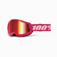 100% STRATA 2 JUNIOR GOGGLE PINK - MIRROR RED LENS