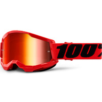 100% STRATA 2 GOGGLES RED MIRROR LENS