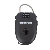 OXFORD RETRACTABLE COMBINATION CABLE LOCK 75CM - BLACK