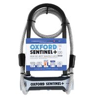 OXFORD SENTINEL DUO 14MM U-LOCK W/ 1.2M STEEL CABLE