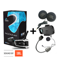 CARDO PACKTALK BOLD INTERCOM + 2ND HELMET KIT WITH SOUND BY JBL