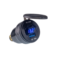 Rocky Creek Designs Dual Adapter USB-A & USB-C W/Voltmeter & On/Off
