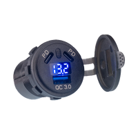 Rocky Creek Designs Merit Dual Adapter USB-A & USB-C W/Voltmeter & On/Off