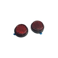 MOTORCYCLE SPECIALTIES - REFLECTOR ROUND 25MM STICK ON RED (PAIR) RF7