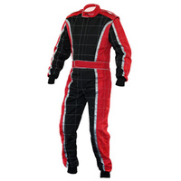 RJAYS RACESTAR LEVEL 2 KART SUIT ADULT BLACK/SILVER/RED