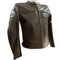 RICONDI THE BRUXNER PERFORATED LEATHER JACKET BROWN 