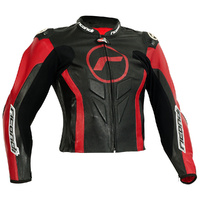 RICONDI LADIES GP EVO JACKET BLACK/MAROON SIZE 16