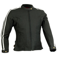 RICONDI LADIES MT GLORIOUS PERFORATED LEATHER JACKET BLACK WHITE