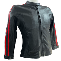 RICONDI LADIES MT GLORIOUS PERFORATED LEATHER JACKET BLACK RED