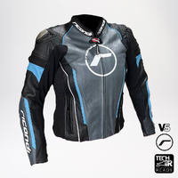 RICONDI LADIES RACING SERIES V5 JACKET BLACK GREY LIGHT BLUE