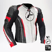 RICONDI RACING SERIES V5 JACKET WHITE BLACK FLURO RED