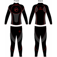 RICONDI COMPCOOL 2 PIECE COMPRESSION SUIT BLACK GREY RED