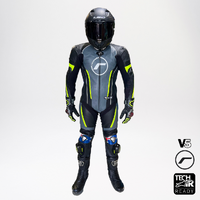 RICONDI RACING SERIES V5 SUIT BLACK GREY FLURO YELLOW