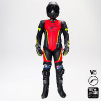 RICONDI RACING SERIES V5 SUIT BLACK RED FLURO YELLOW