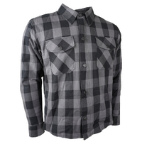 RICONDI MENS PROTECTIVE RIDING FLANNO GREY BLACK