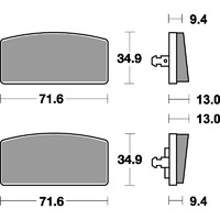 SBS 520HF FRONT/REAR PADS - CERAMIC STREET