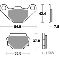 SBS 546 HF FRONT/REAR PADS - CERAMIC STREET