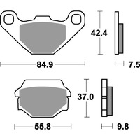 SBS 586HF FRONT/REAR PADS - CERAMIC STREET