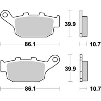 SBS 614HF FRONT/REAR PADS - CERAMIC STREET