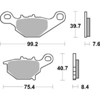 SBS 820RSI FRONT/REAR PADS - SINTER OFF ROAD RACE