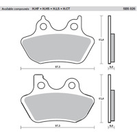 SBS 826H.LS REAR PADS - SINTER STREET AMERICAN V-TWIN