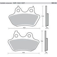 SBS 846H.CT FRONT/REAR PADS - CARBON STREET AMERICAN V-TWIN