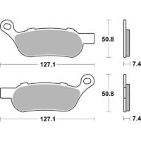SBS 854H.LS REAR PADS - SINTER STREET AMERICAN V-TWIN